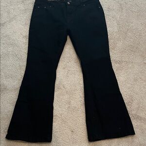 Vintage Pants Black Bell Bottom Jeans- size XL, W-35, Length 30, EUC